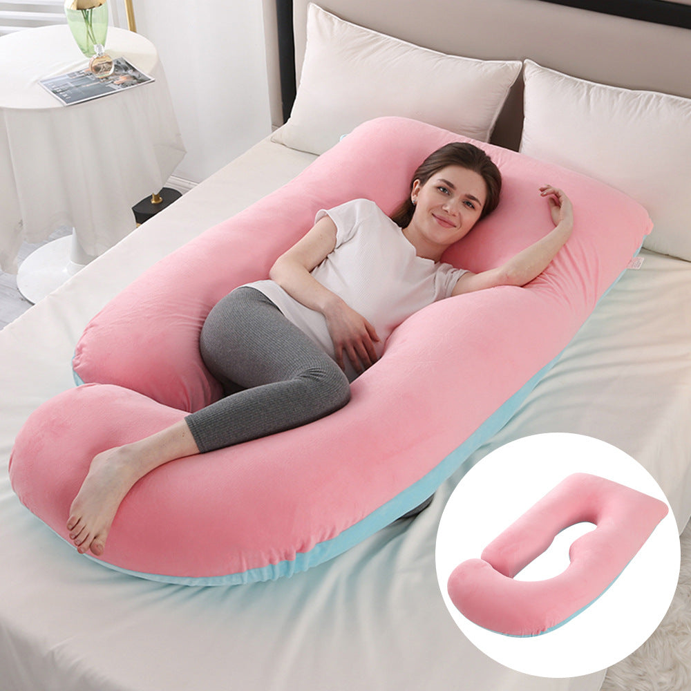 Pregnant women's pillow waist protection side sleeping slope pillow J-shaped pregnancy sleeping pillow