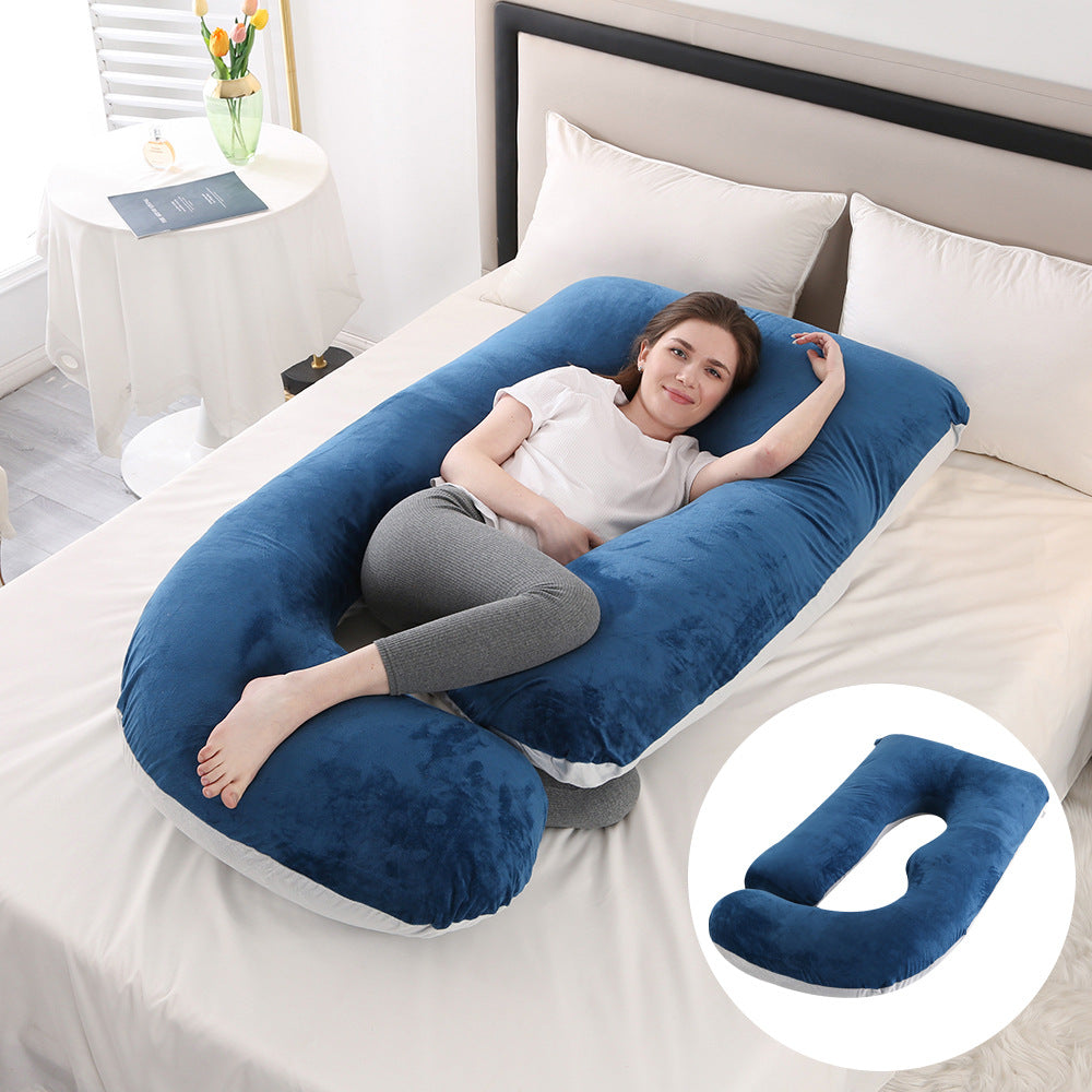 Pregnant women's pillow waist protection side sleeping slope pillow J-shaped pregnancy sleeping pillow