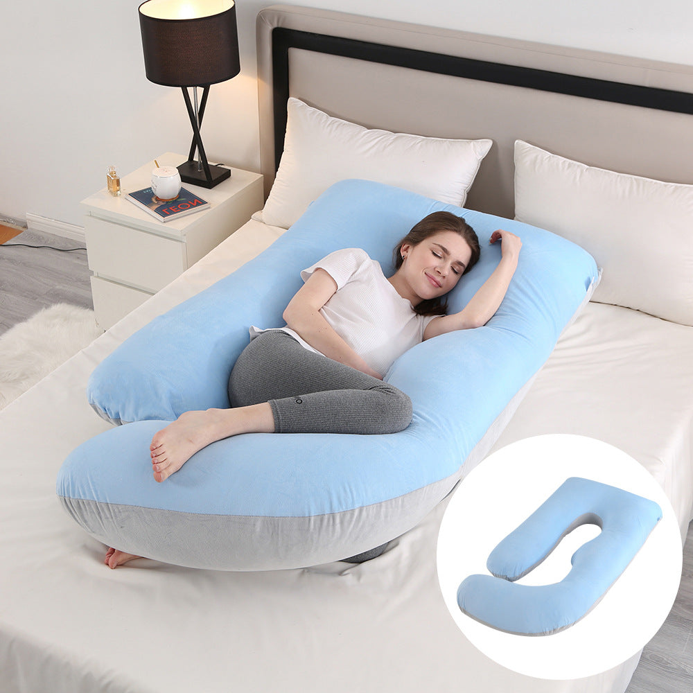 Pregnant women's pillow waist protection side sleeping slope pillow J-shaped pregnancy sleeping pillow