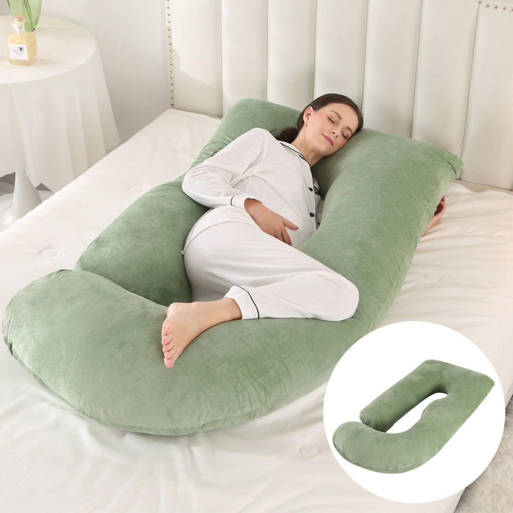 Pregnant women's pillow waist protection side sleeping slope pillow J-shaped pregnancy sleeping pillow