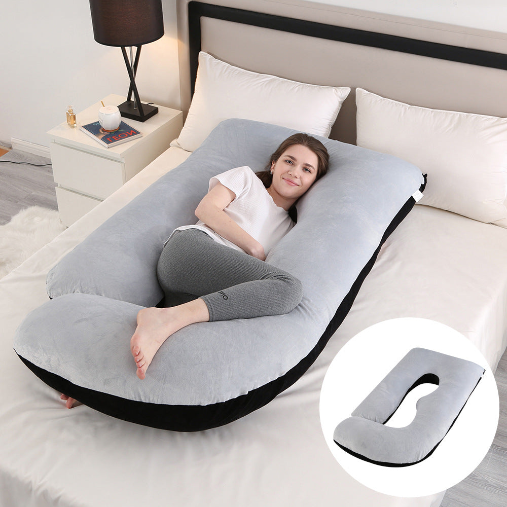 Pregnant women's pillow waist protection side sleeping slope pillow J-shaped pregnancy sleeping pillow